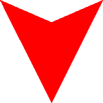 Red animated arrow down