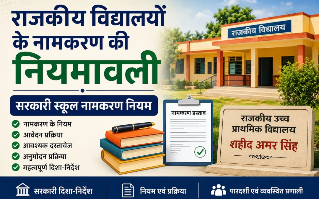 राजकीय विद्यालयों के नामकरण की नियमावली | सरकारी स्कूल नामकरण नियम  SCHOOL NAME CHANGE GUIDLINES