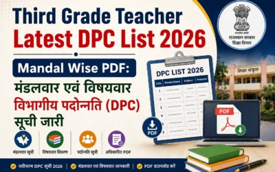 Third Grade Teacher Latest DPC List 2026 | Mandal Wise PDF: मंडलवार एवं विषयवार विभागीय पदोन्नति (DPC) सूची जारी