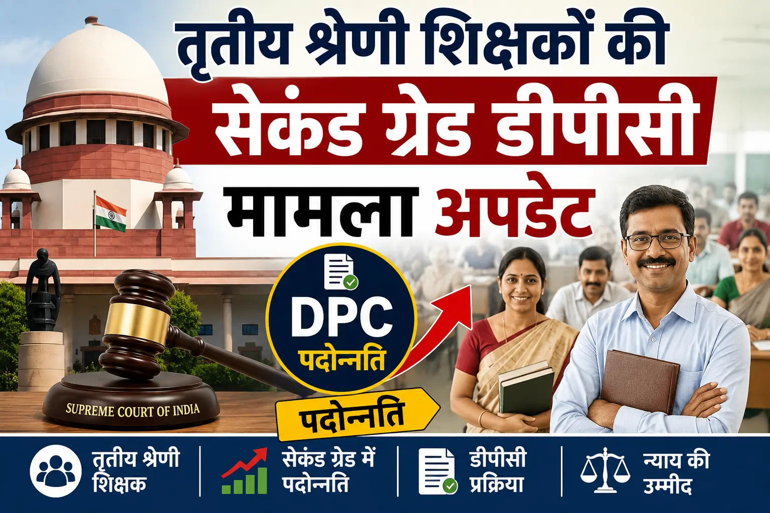 Third Grade DPC Case Update तृतीय श्रेणी शिक्षकों की सेकंड ग्रेड डीपीसी मामला : सुप्रीम कोर्ट में सुनवाई को लेकर बड़ा अपडेट